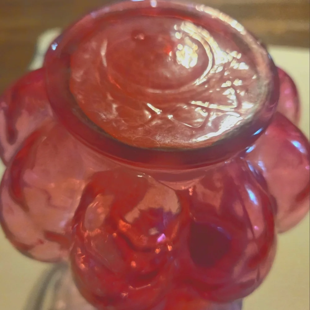 Vintage Fenton Cranberry 8" Melon Pitcher - Picture 11 of 11